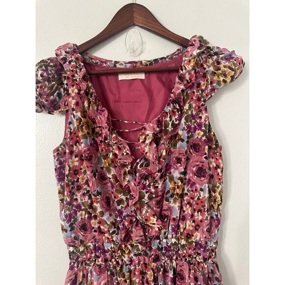 Guess Ruffle Trim V-Neck Dress size Medium - Picture 2 of 4
